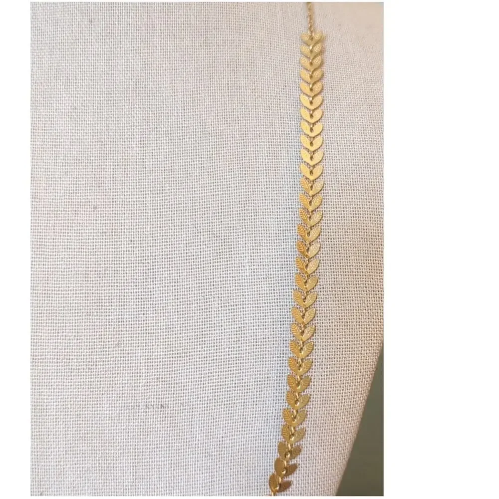 Delicate Gold Tone Leaf Necklace